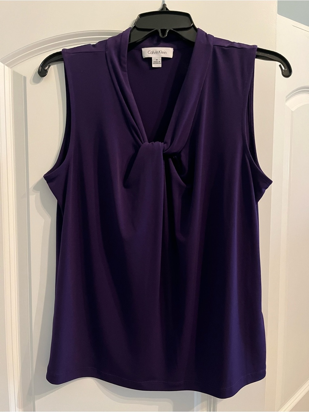 Calvin Klein Purple Knot-Neck Sleeveless Camisole